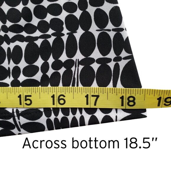 Calvin Klein Mod Print BW Drape Neck Sleeveless Blouse Great for Under Suit - Picture 9 of 10